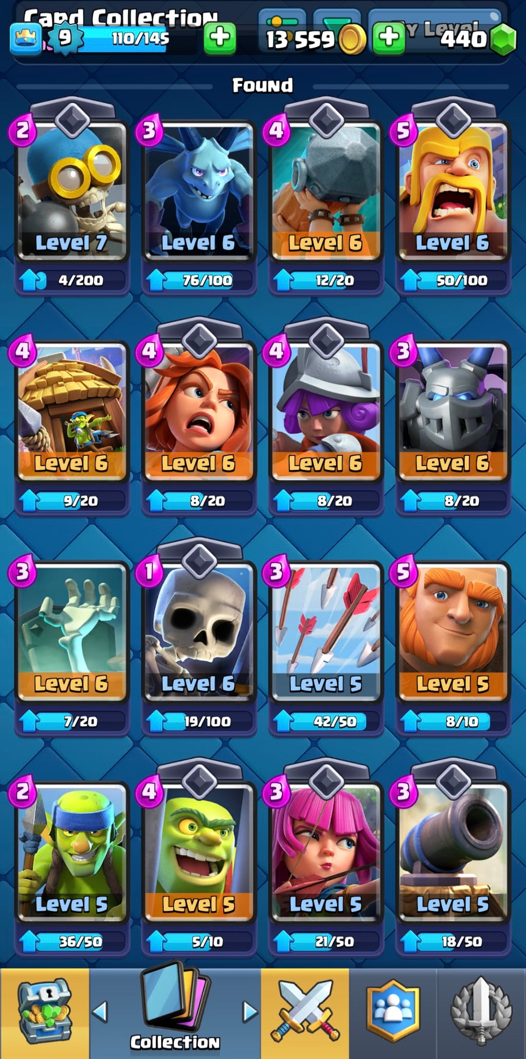 1k Clash Royale Trophy Account